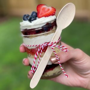 Red White and Blueberry Cake Parfaits