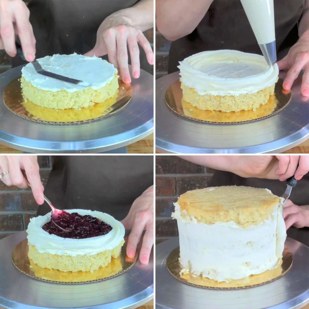 How to fill a cake with berry compote