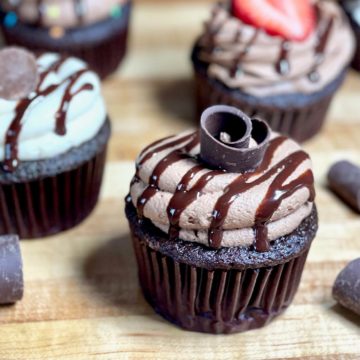 moist and fudgy chocolate cupcakes