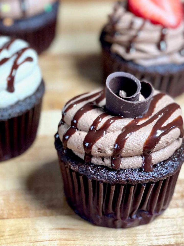 moist and fudgy chocolate cupcakes