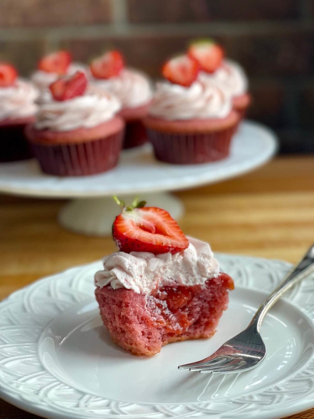 Triple Strawberry Cupcakes A Bakery Recipe Amycakes Bakes 