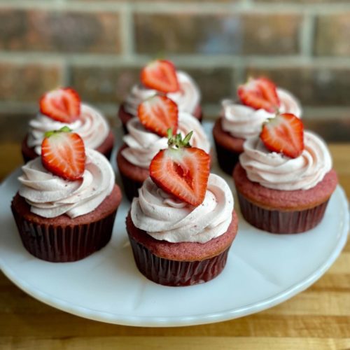 Triple Strawberry Cupcakes: a Bakery Recipe - Amycakes Bakes