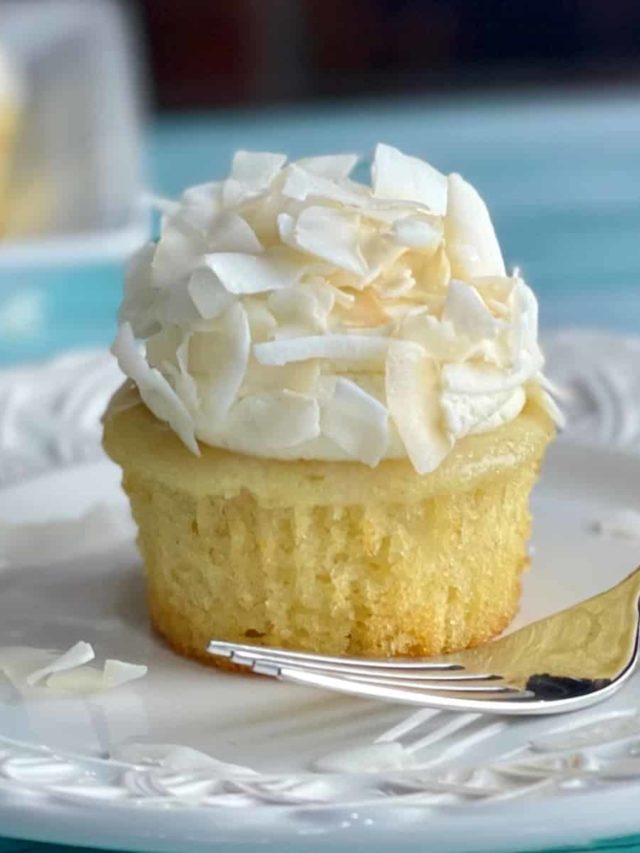 Coconut Cream Cupcakes with Whipped Cream Frosting