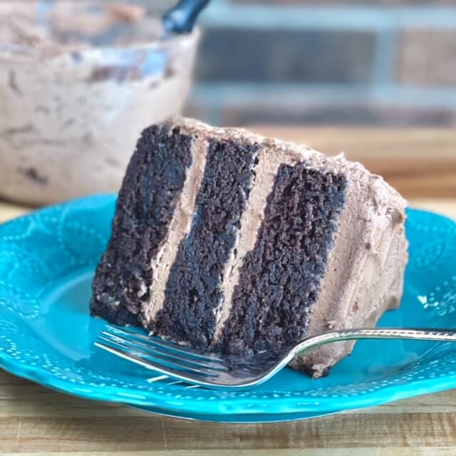 double chocolate cake slice