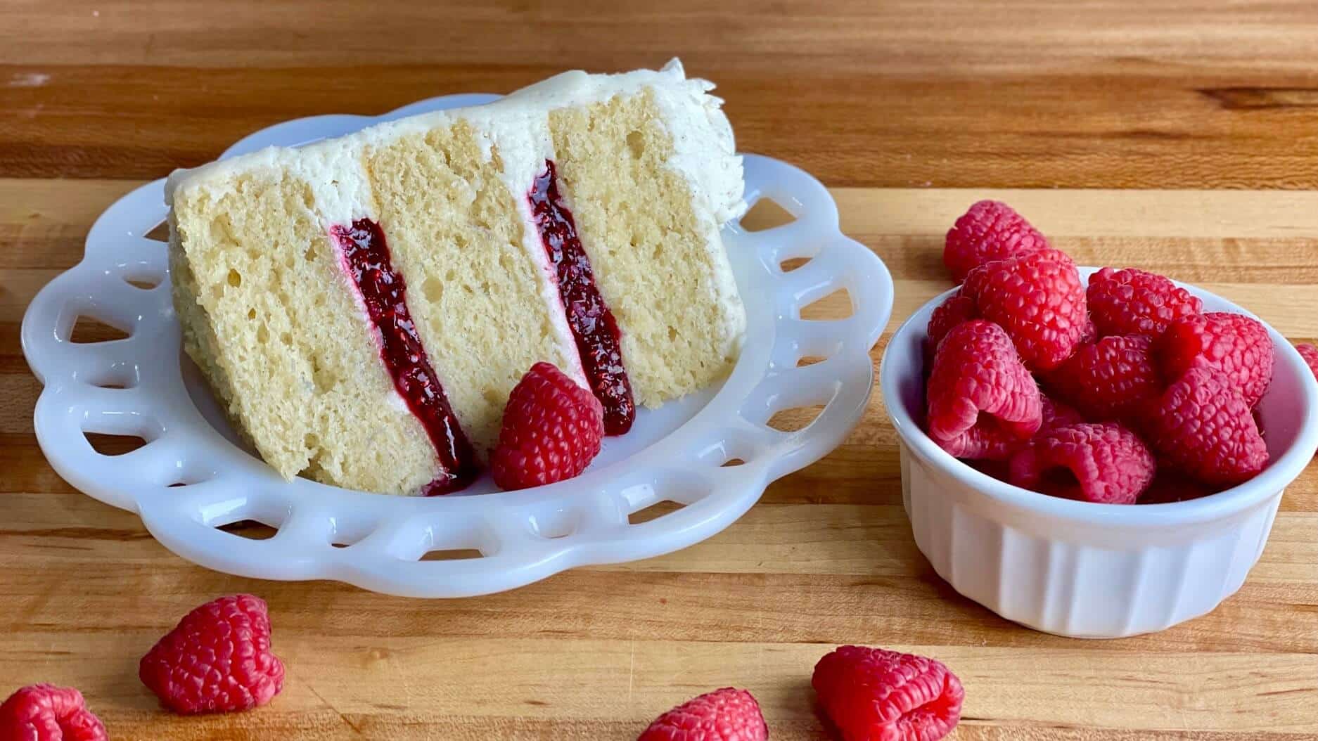 Raspberry Cream Cheese Celebration Cake - Margot Dreams of Baking