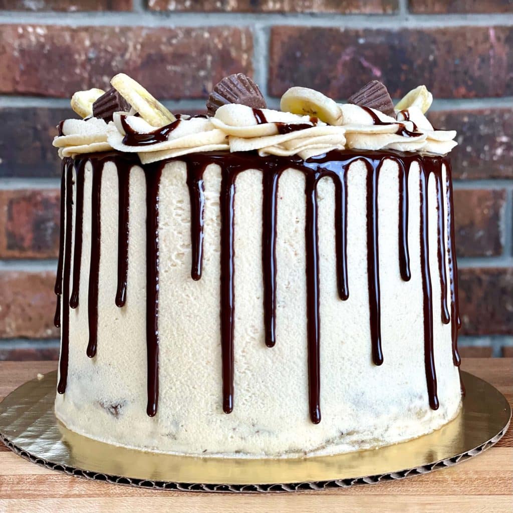 Elvis Cake (Banana Cake With Peanut Butter Frosting And Chocolate Ganache)  ~ Amycakes Bakes