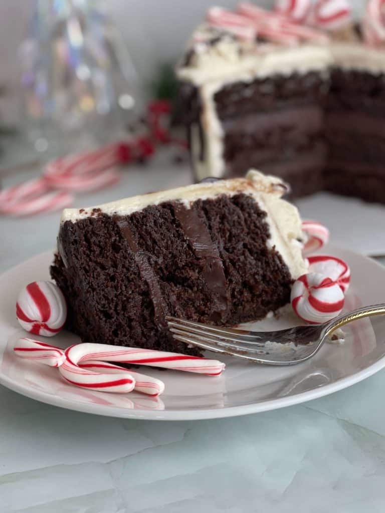 Moist Chocolate Cake with peppermint ganache and peppermint buttercream