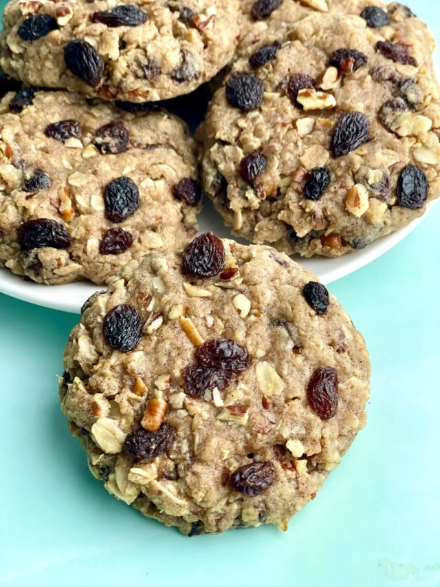 Thick and Chewy Oatmeal Raisin Cookies-Bakery-style!