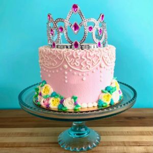 Princess Flower Cake with a Crown Cake Topper by Amycakes Bakes