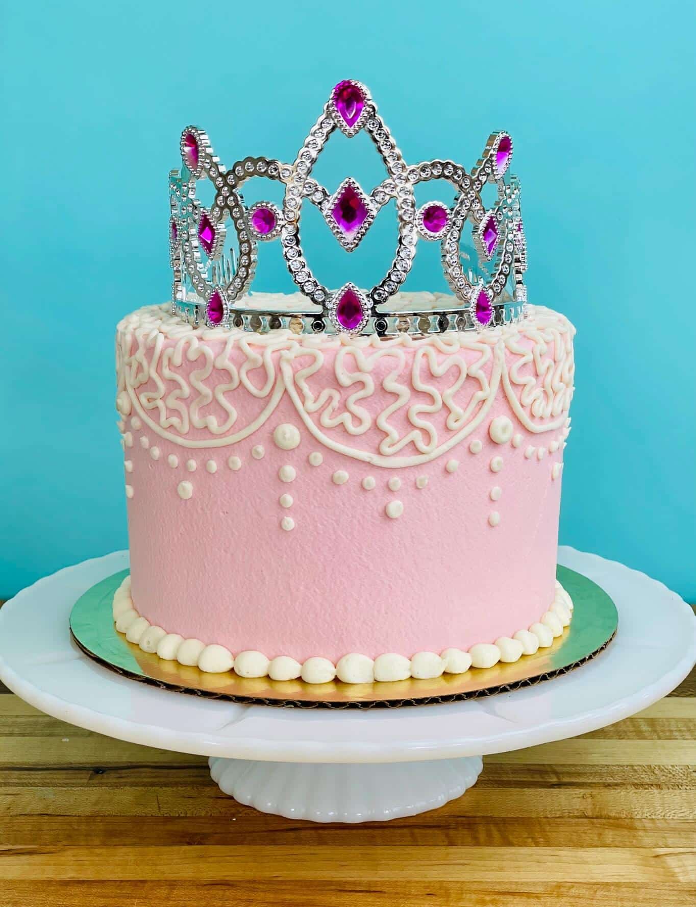Princess Flower Cake with a Tiara Cake Topper by Amycakes Bakes