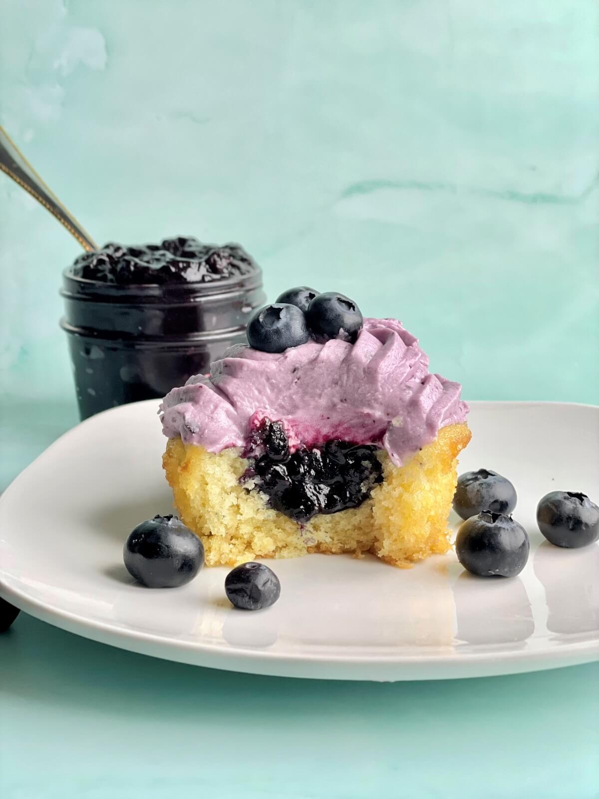 Lemon Blueberry Cake with Whipped Cream Cheese Frosting 