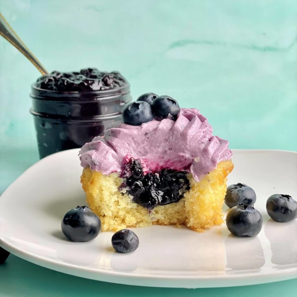 Easy Blueberry Compote Cake & Cupcake Filling - Amycakes Bakes