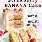 Strawberry banana cake recipe pinterest pin image by amycakes bakes