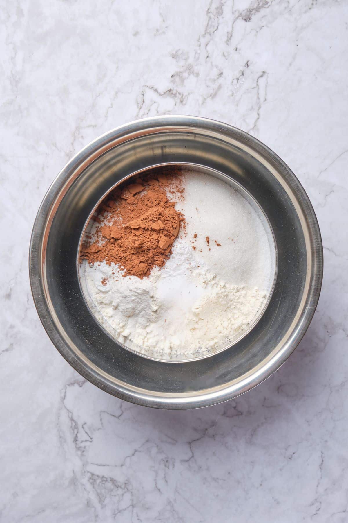 The cupcakes dry ingredients in a bowl.