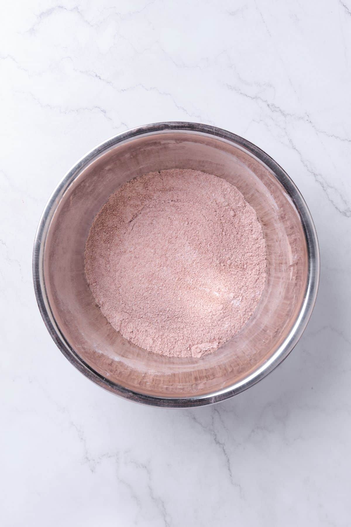 Cake dry ingredients in a bowl.