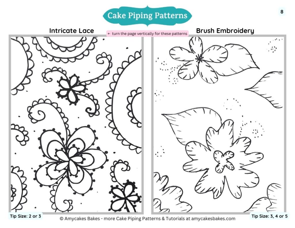 18 Pro Cake Decorating Piping Patterns + Free Practice Templates